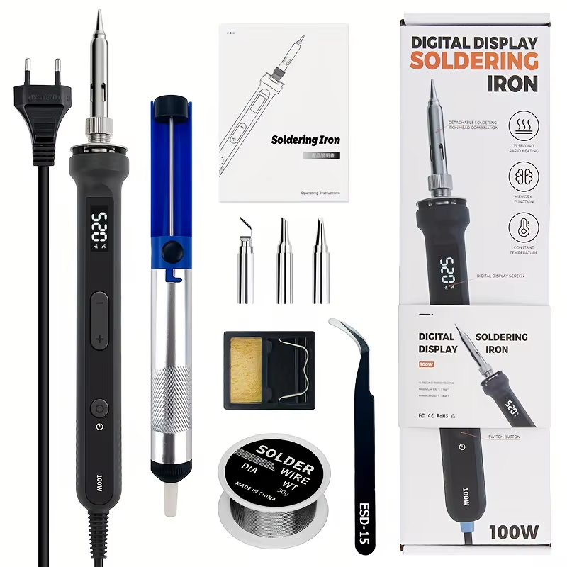 Electronics Repair Kit - 100W Digital Soldering Iron Kit Adjustable‑Temperature