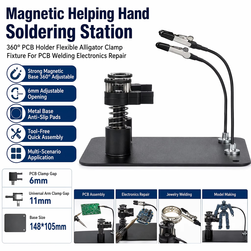 Magnetic Helping Hand Solderin - Pcb Holder Clamp ulasan dan harga