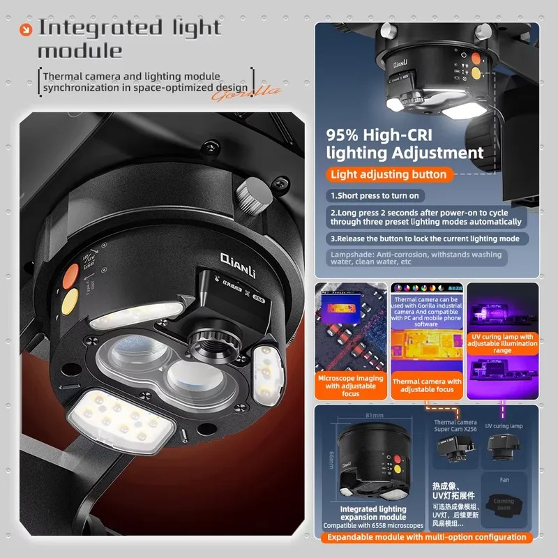 Qianli 6558 Gorilla Trinocular - Electronic Repair ulasan dan harga