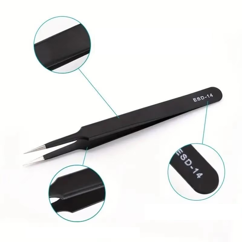 6pcs Precision Long Tweezers S - Electronics Repair Kit ulasan dan harga