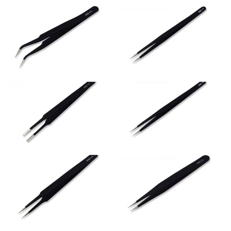 6pcs Precision Long Tweezers S - Electronics Repair Kit ulasan dan harga